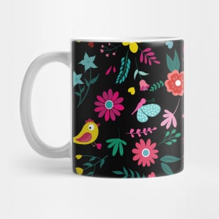 Floral Bliss_Black Mug